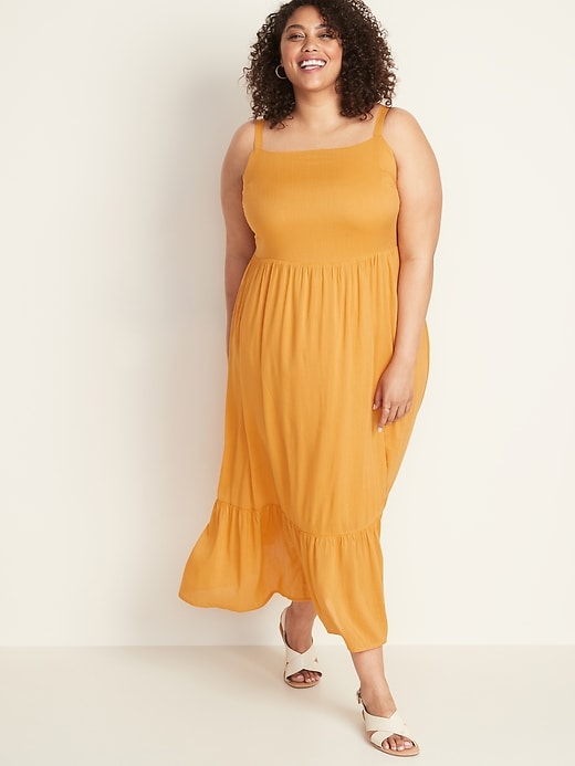 View large product image 1 of 1. Fit & Flare Plus-Size Tiered Maxi Dress