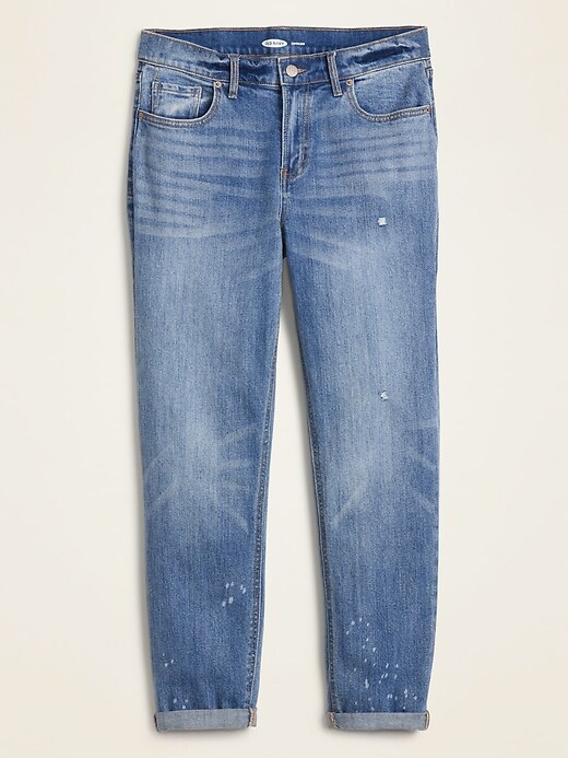 Image number 5 showing, Mid-Rise Boyfriend Distressed Jeans for Women