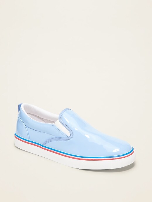 View large product image 1 of 1. Faux-Patent Slip-Ons for Girls