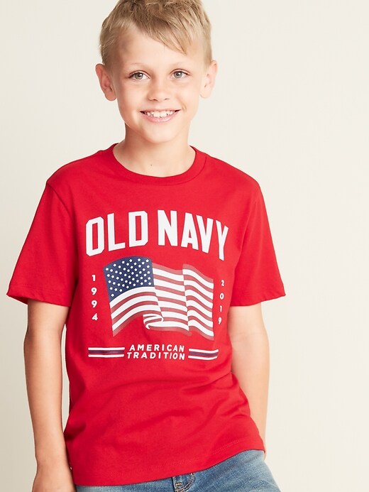 View large product image 2 of 2. 2019 Flag Graphic Tee For Boys