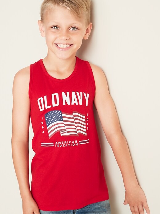 View large product image 2 of 2. 2019 Flag Graphic Tank For Boys