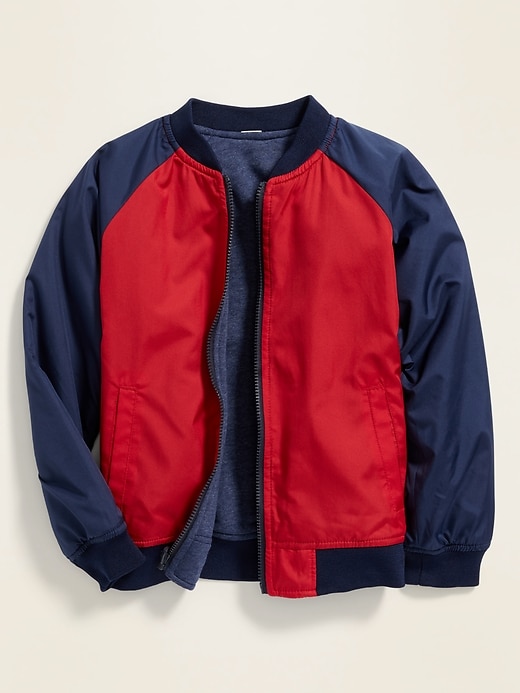 View large product image 1 of 3. Reversible Color-Blocked Bomber Jacket For Boys