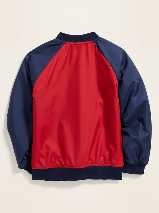 View large product image 2 of 3. Reversible Color-Blocked Bomber Jacket For Boys