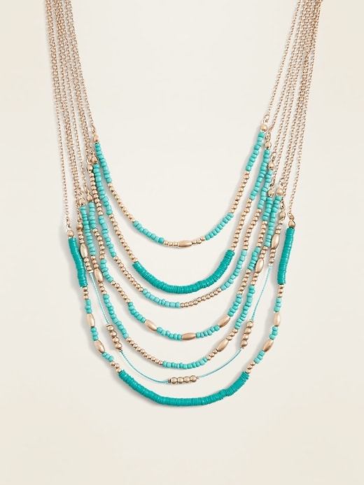 View large product image 1 of 2. Beaded Multi-Strand Necklace for Women