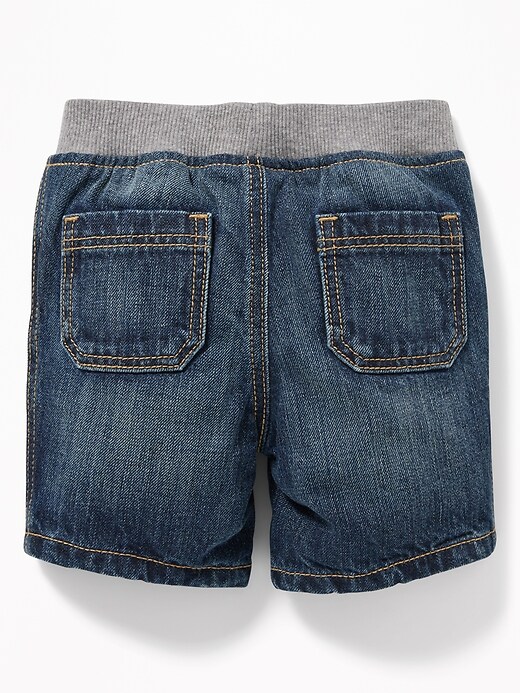 View large product image 2 of 2. Rib-Knit Waist Jean Shorts For Baby