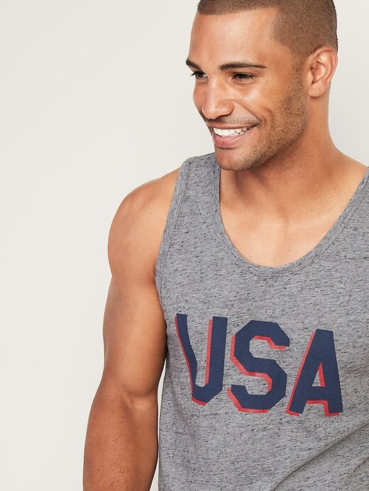 Image number 4 showing, "USA" Graphic Soft-Washed Tank
