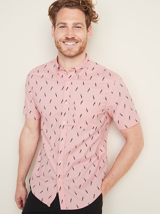 View large product image 1 of 1. Slim-Fit Built-In Flex Oxford Shirt