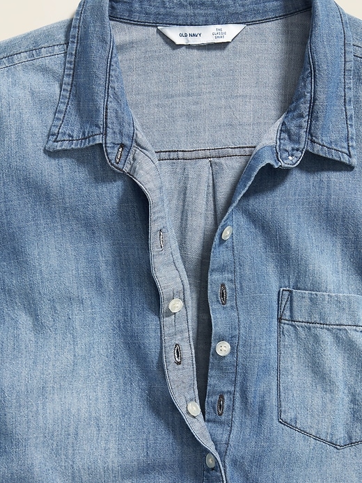 Image number 6 showing, Classic Chambray No-Peek Plus-Size Shirt