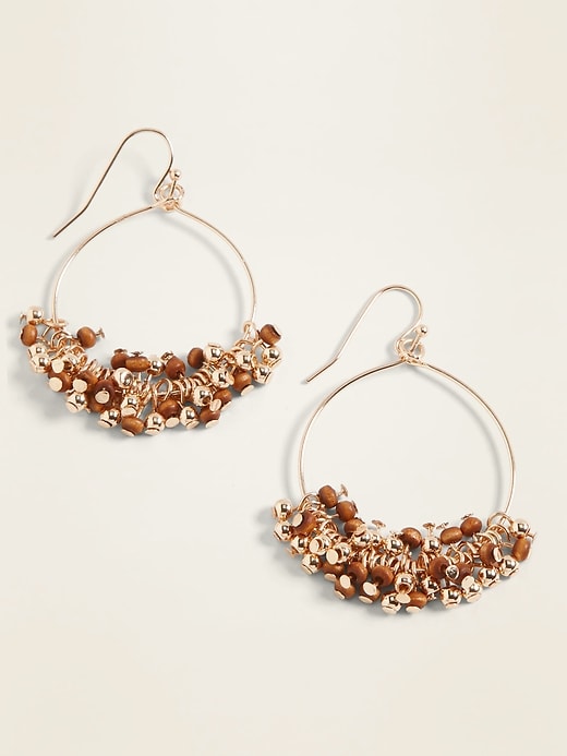 Beaded Hoop Earrings for Women | Old Navy