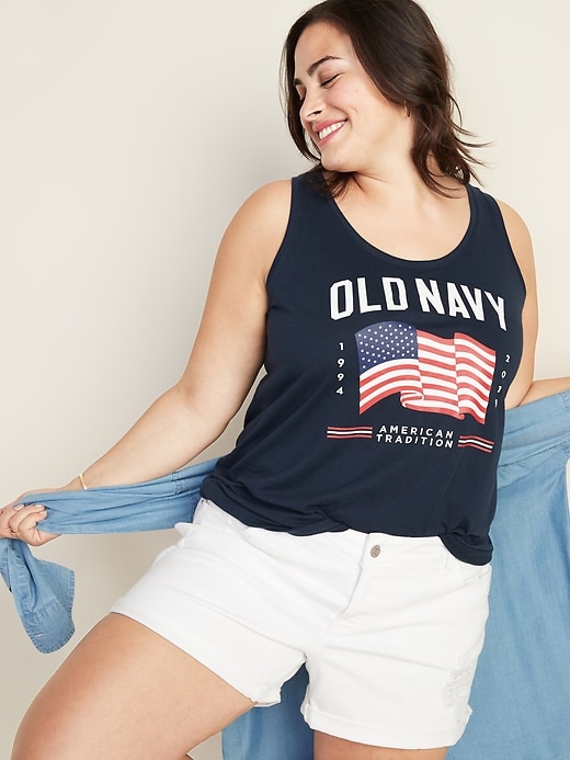 Image number 4 showing, EveryWear 2019 Flag-Graphic Plus-Size Tank