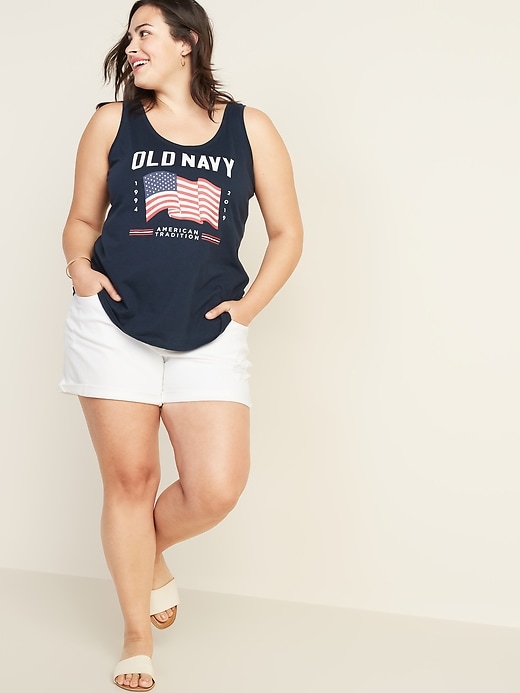 Image number 3 showing, EveryWear 2019 Flag-Graphic Plus-Size Tank