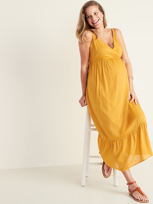 Image number 4 showing, Maternity Sleeveless Wrap-Front Maxi Dress