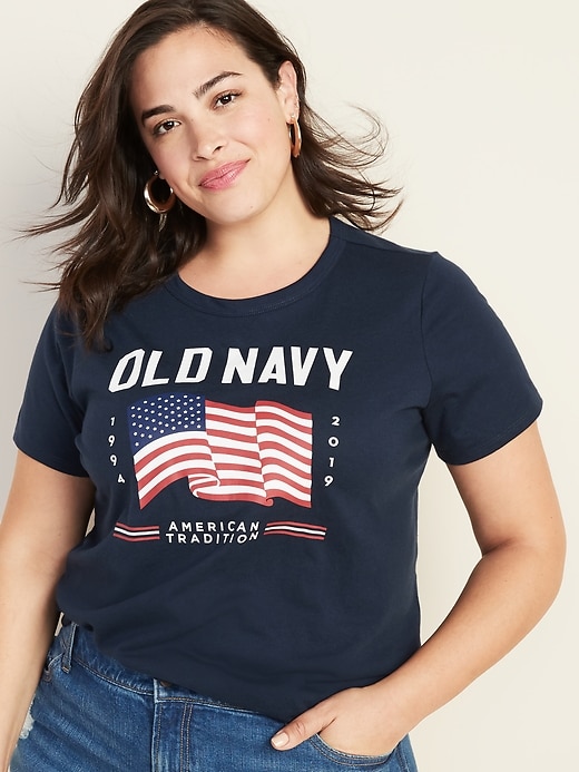 View large product image 1 of 1. EveryWear Plus-Size Flag-Graphic Tee