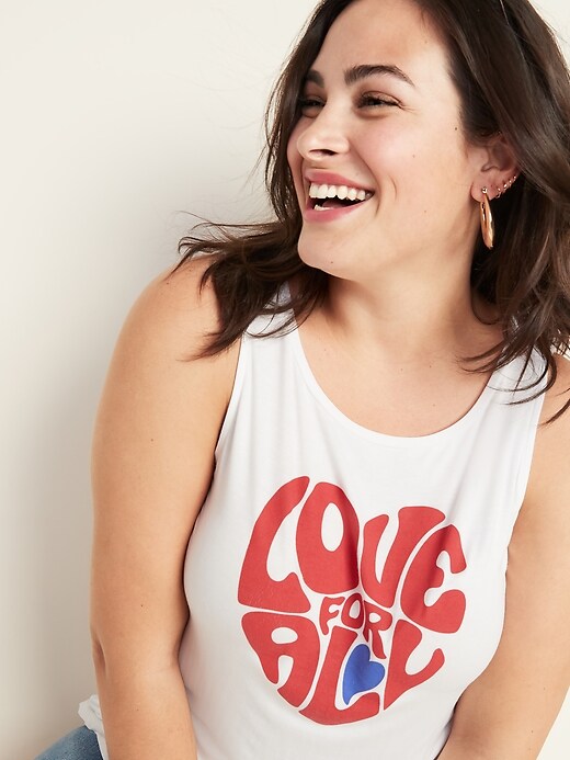 Image number 4 showing, "Love For All" Graphic Luxe Plus-Size Tank