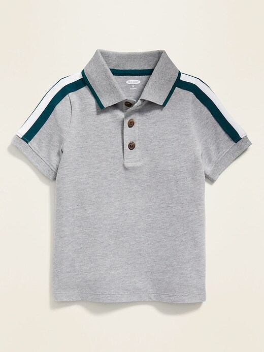View large product image 1 of 2. Shoulder-Stripe Pique Polo for Toddler Boys
