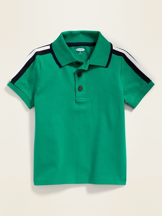 View large product image 1 of 1. Shoulder-Stripe Pique Polo for Toddler Boys
