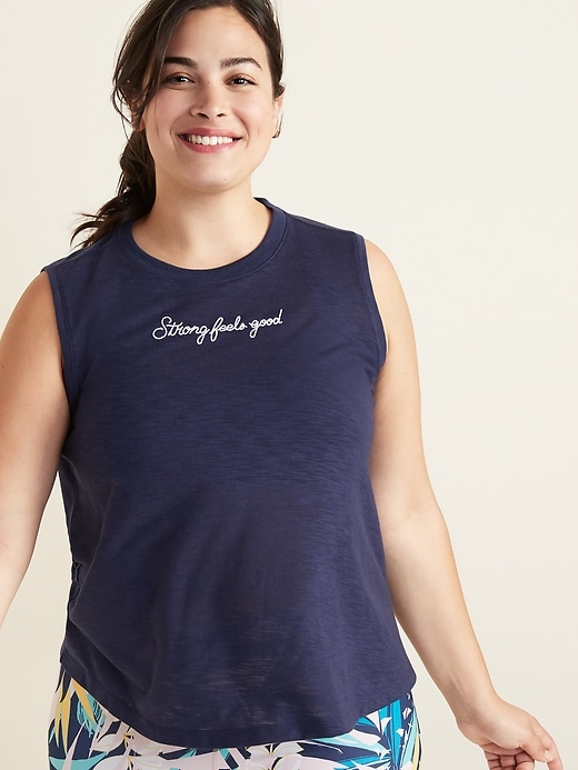 View large product image 1 of 1. Plus-Size Jersey Performance Swing Tank