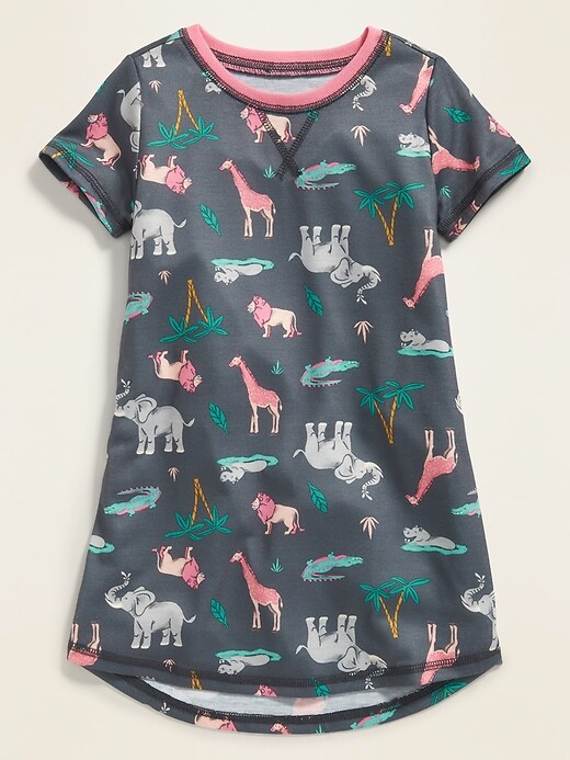 View large product image 1 of 1. Safari Animal-Print Nightgown for Toddler Girls & Baby