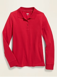 girls long sleeve polo