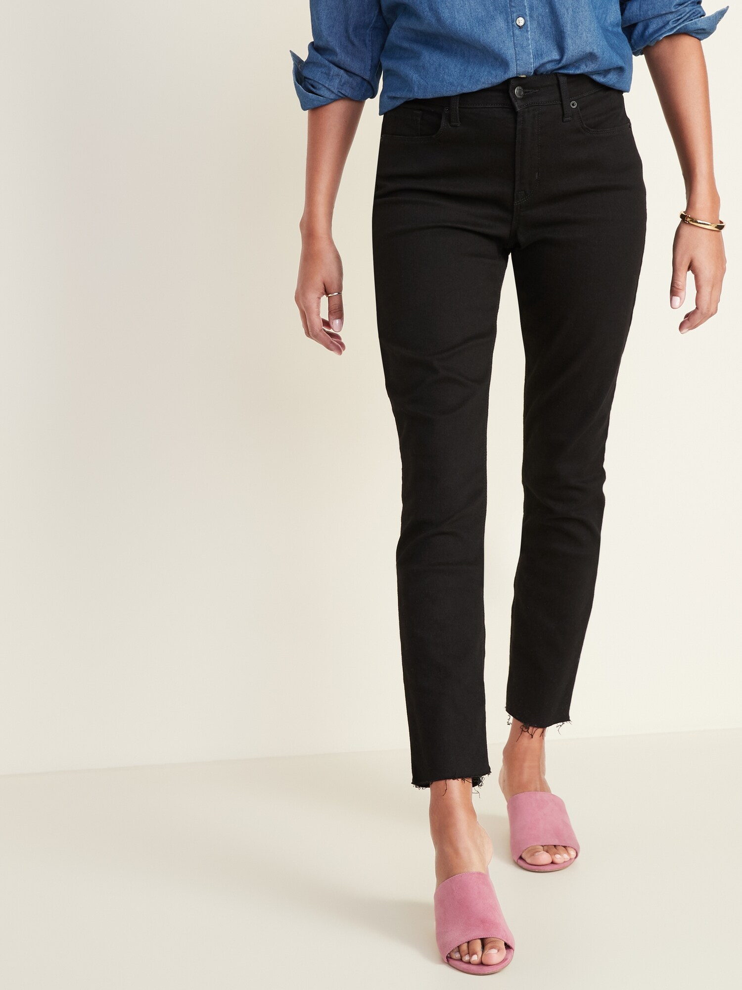 high waist slim leg women's jeans