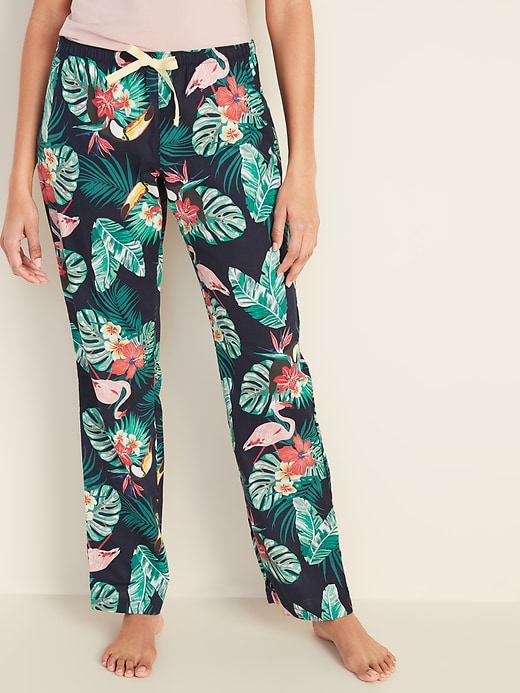 View large product image 1 of 2. Printed Poplin Pajama Pants for Women