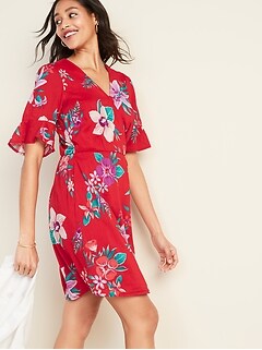 old navy red floral dress