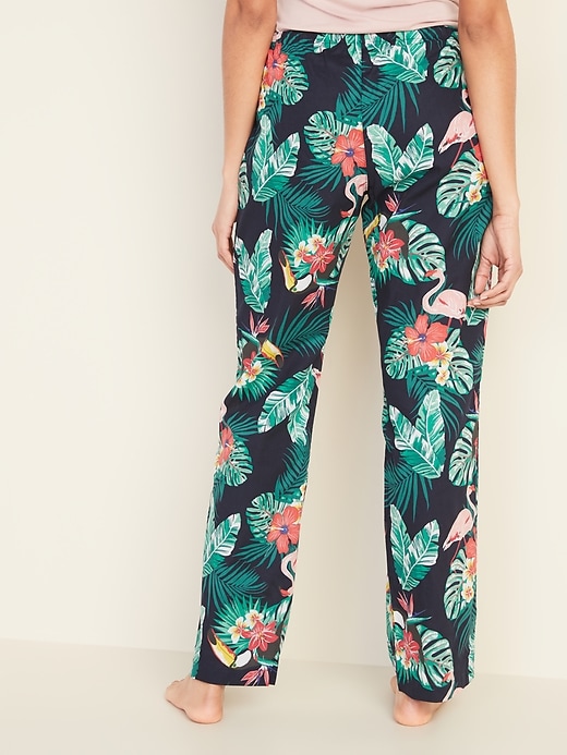 View large product image 2 of 2. Printed Poplin Pajama Pants for Women