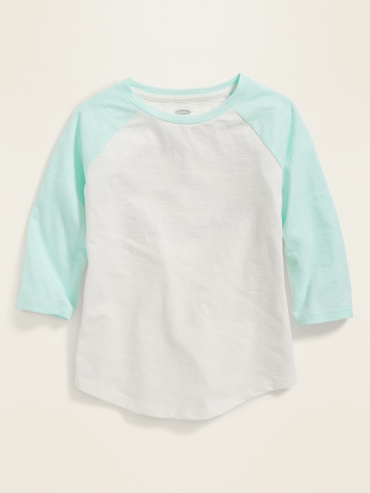 View large product image 1 of 2. Graphic 3/4-Length Raglan-Sleeve Tunic Tee for Girls