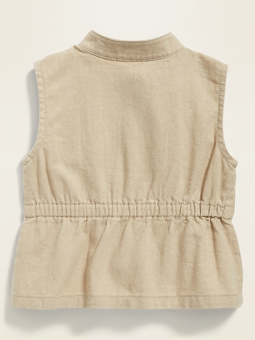 View large product image 2 of 2. Snap-Front Linen-Blend Vest for Baby