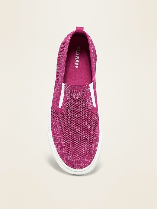 View large product image 2 of 3. Metallic Pique-Knit Slip-Ons for Girls