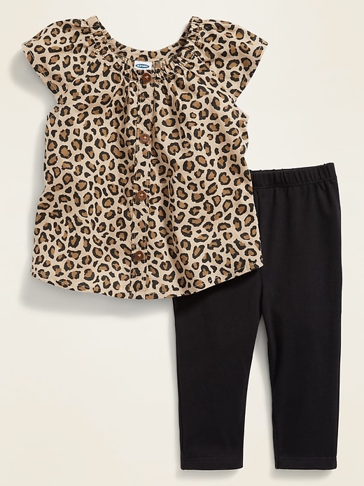 View large product image 1 of 1. Flutter-Sleeve Top and Pants Set for Baby