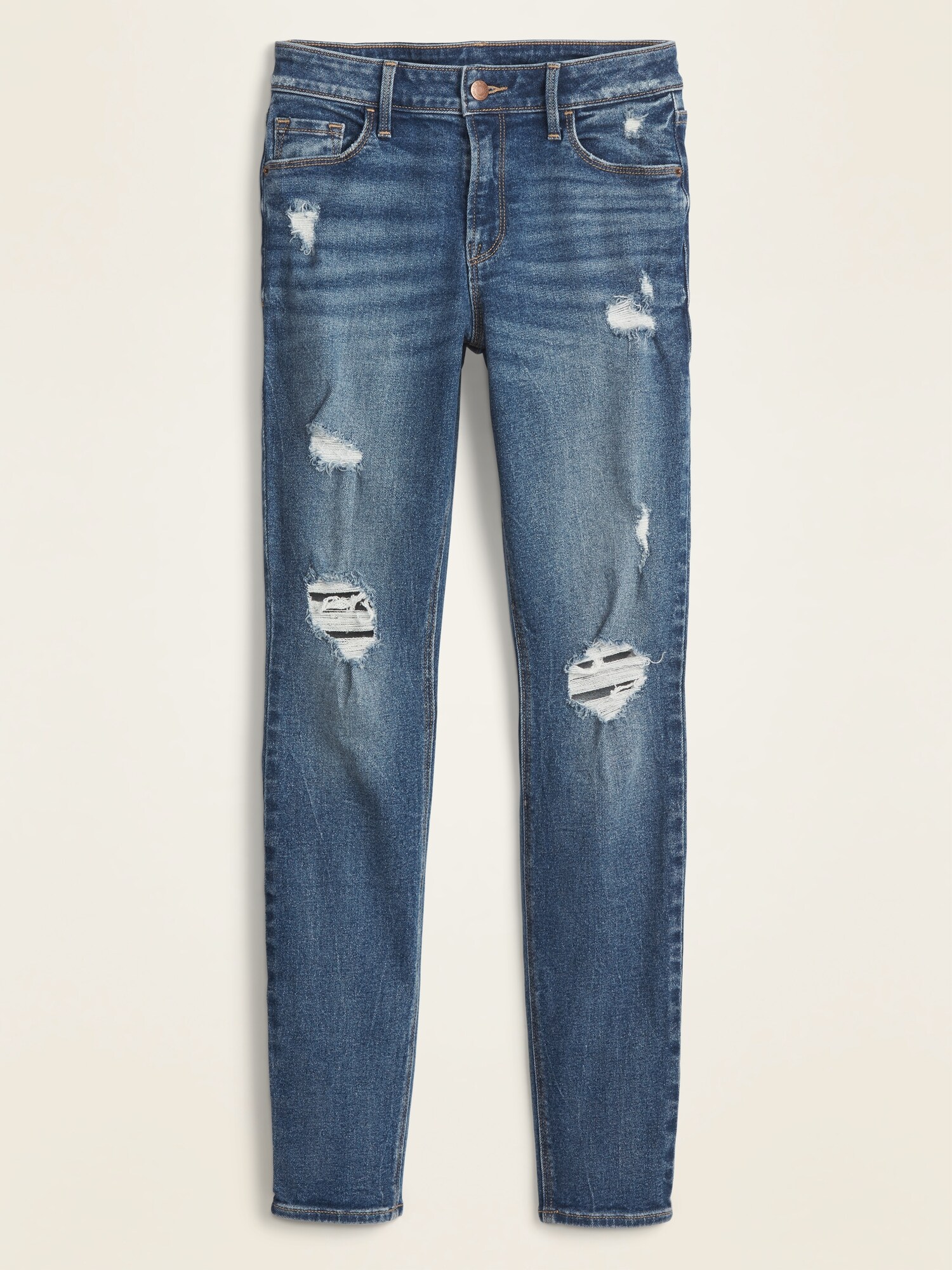old navy mid rise distressed rockstar jeans