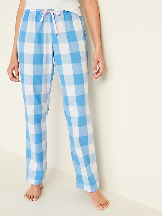 View large product image 1 of 1. Printed Poplin Pajama Pants for Women