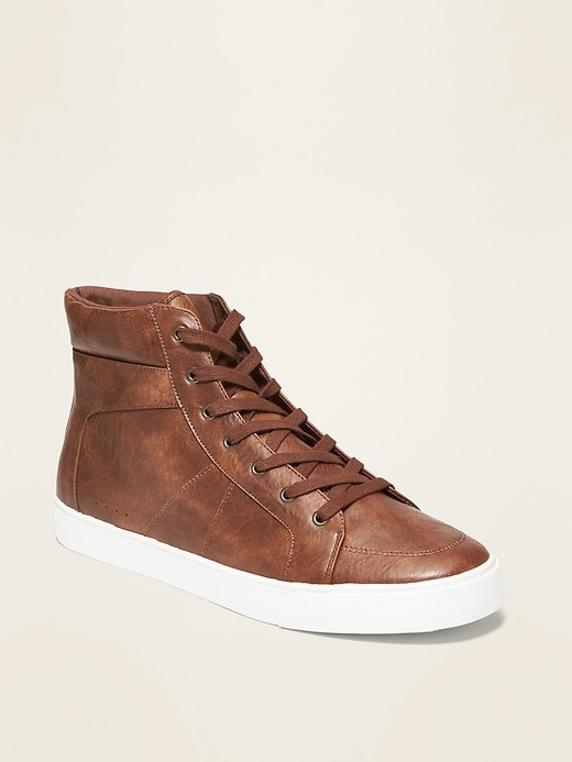 View large product image 1 of 3. Faux-Leather High-Tops