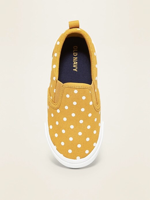 View large product image 2 of 4. Polka-Dot Canvas Slip-Ons for Toddler Girls