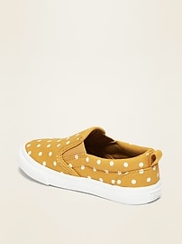 View large product image 3 of 4. Polka-Dot Canvas Slip-Ons for Toddler Girls