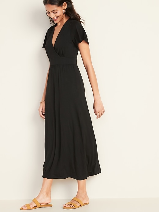 View large product image 1 of 1. Waist-Defined Cross-Front Jersey Maxi for Women
