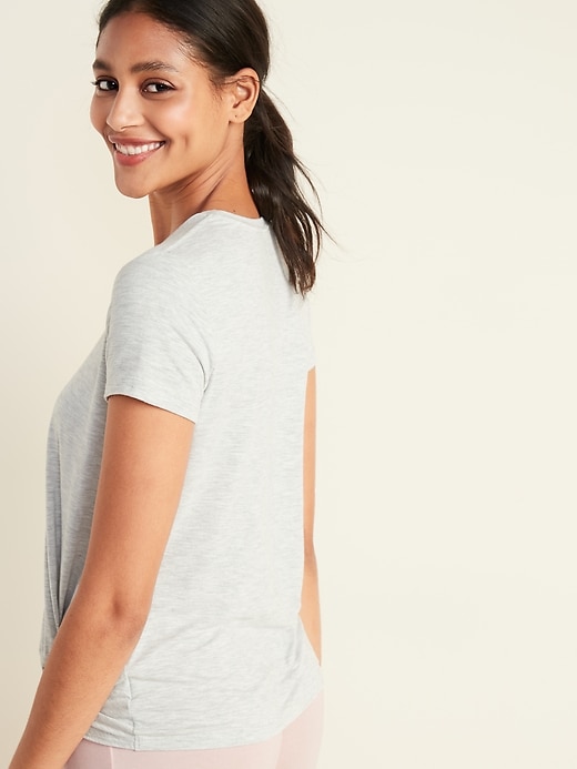 Image number 2 showing, Relaxed Twist-Front Jersey Lounge Tee for Women