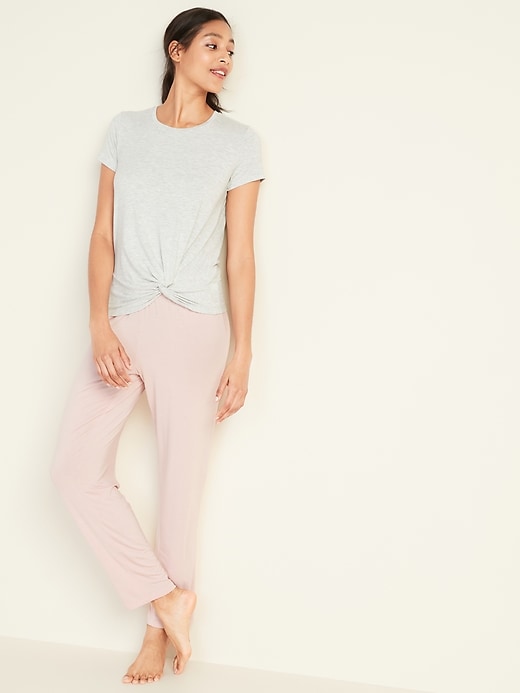Image number 3 showing, Relaxed Twist-Front Jersey Lounge Tee for Women