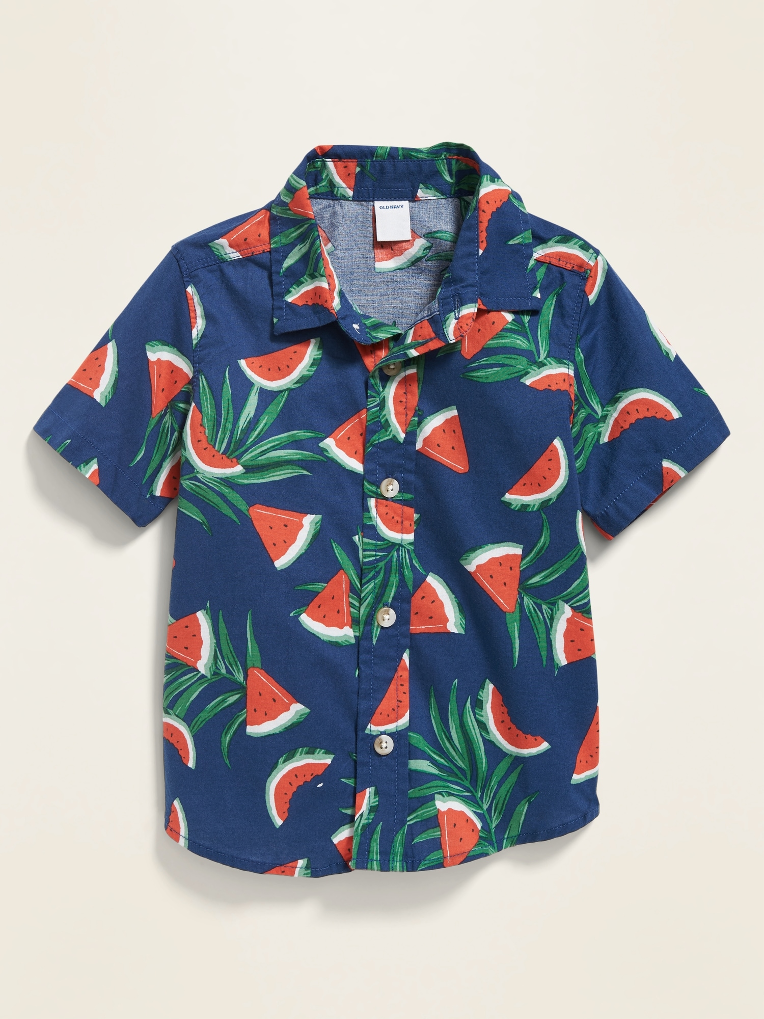 Navy-Printed Cotton Half Shirt, Buy Online, Kids Friendly