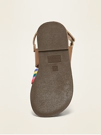 View large product image 3 of 4. Color-Blocked Faux-Leather Cross-Strap Sandals for Toddler Girls