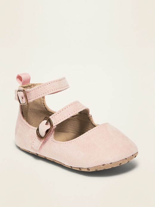 View large product image 1 of 1. Faux-Suede Double-Strap Ballet Flats for Baby