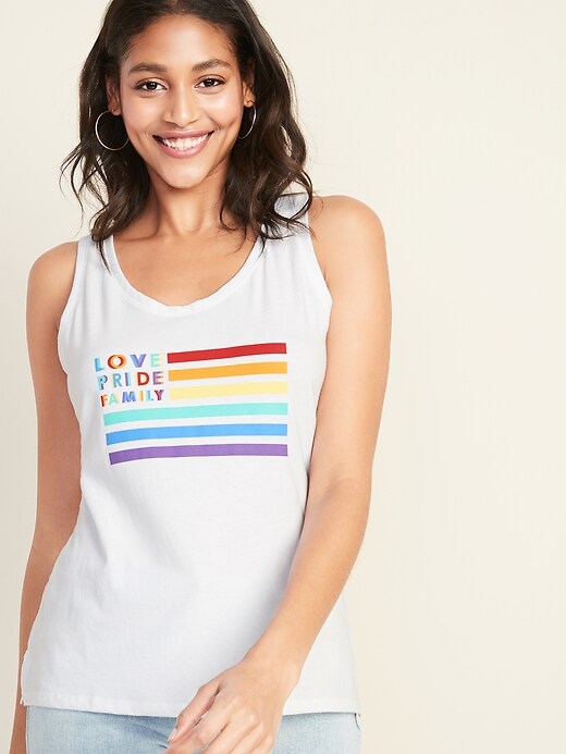 View large product image 1 of 1. 2019 Pride "Love Pride Family" Graphic Tank For Women