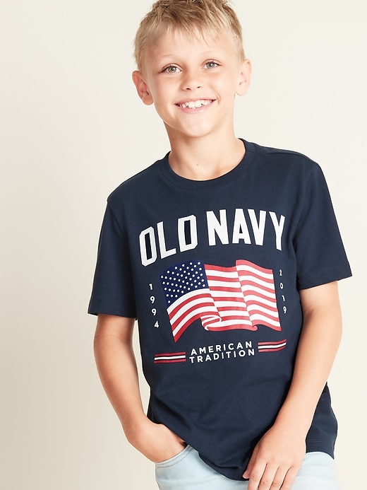 View large product image 1 of 2. 2019 Flag Graphic Tee For Boys