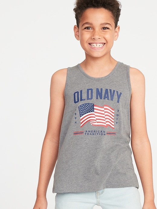 View large product image 1 of 2. 2019 Flag Graphic Tank For Boys