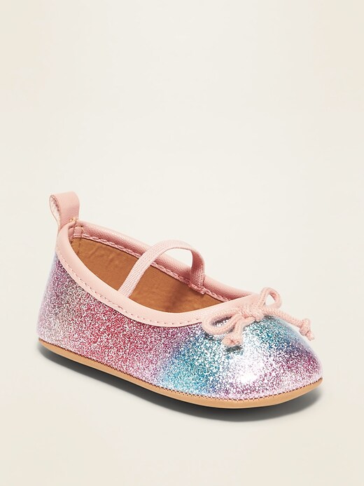 View large product image 1 of 4. Iridescent Glitter Ballet Flats for Baby