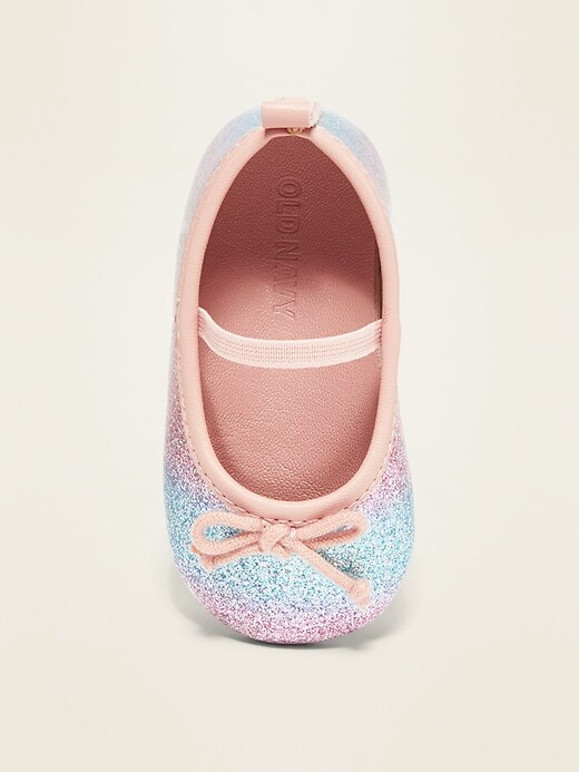 View large product image 2 of 4. Iridescent Glitter Ballet Flats for Baby