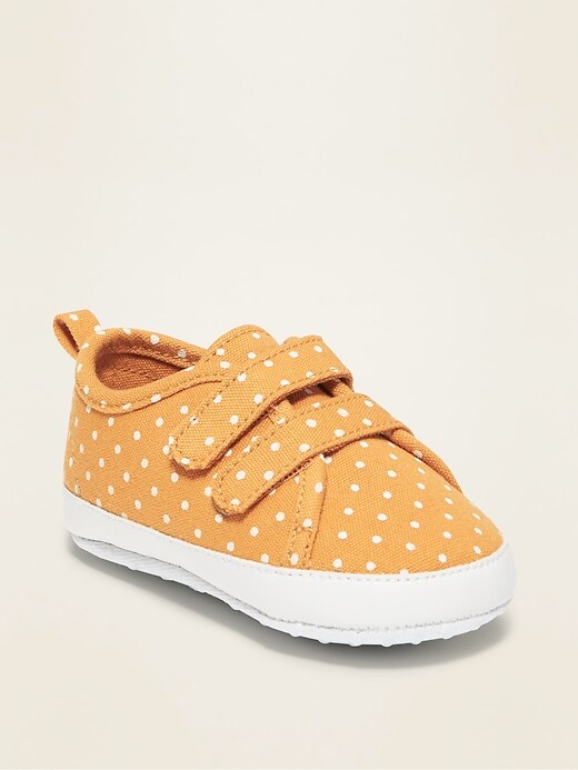 View large product image 1 of 4. Polka-Dot Secure-Strap Sneakers for Baby