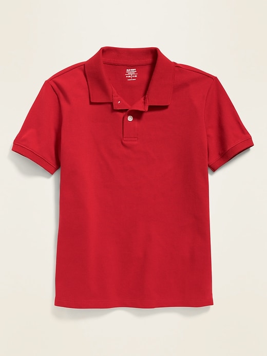 View large product image 1 of 1. Uniform Stain-Resistant Built-In Flex Pique Polo For Boys