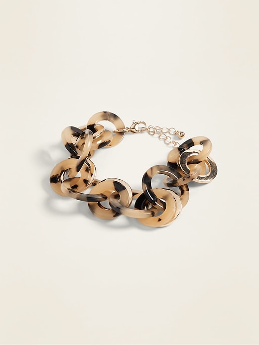 View large product image 1 of 1. Tortoiseshell-Link Statement Bracelet for Women